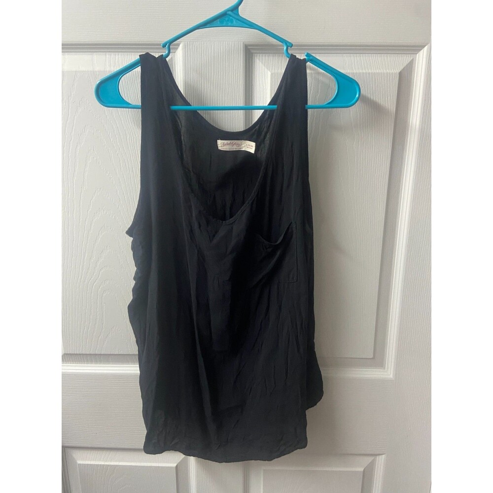 Faded Glory Women's Sleeveless Tank Top Black Size L(12-14) Lightweight Sheer